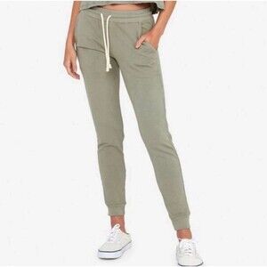 MATE THE LABEL WOMEN'S PLUS‎ SAGE GREEN ORGANIC COTTON TERRY JOGGERS SZ 3X NWOT